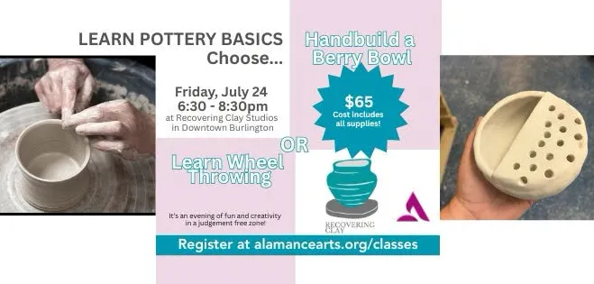Your Choice! Pottery Wheel or Handbuilding Class