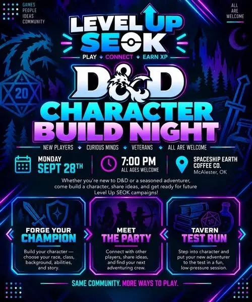 Level Up SEOK D&D Character Build Night