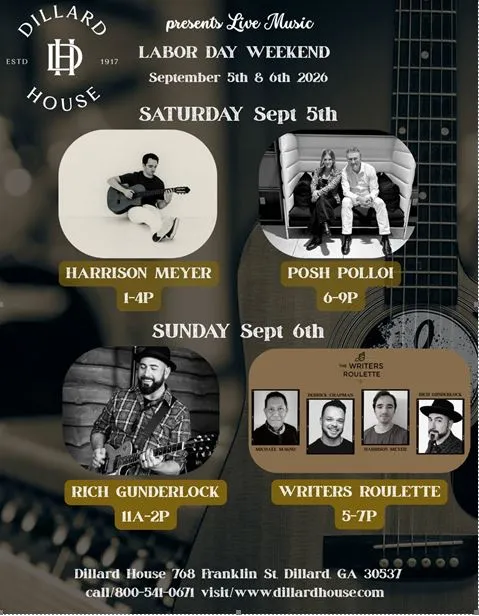 Dillard House Labor Day Weekend Live Music