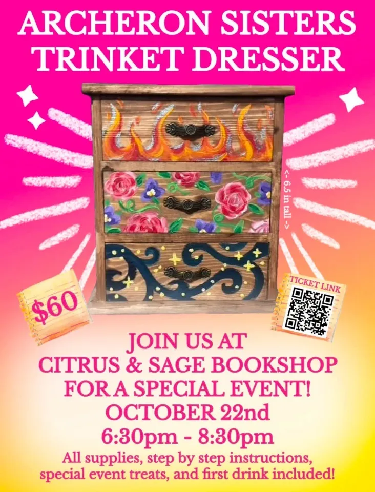 ACOTAR Release Celebration Archeron Sisters' Trinket Dressers - at Citrus & Sage Bookshop