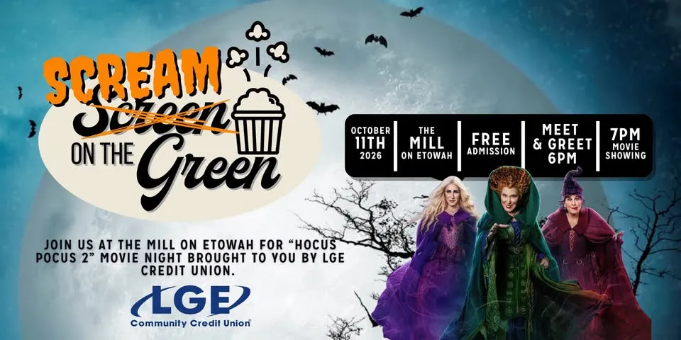 Scream on The Green Spooky Movie Series at The Mill on Etowah - Hocus Pocus 2
