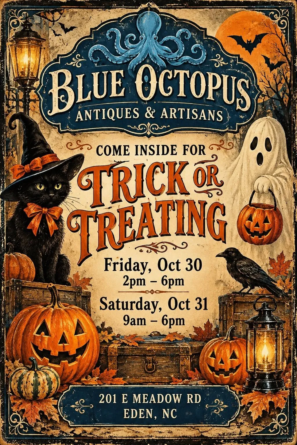 Indoor Trick or Treating! Friday Afternoon and All Day Saturday