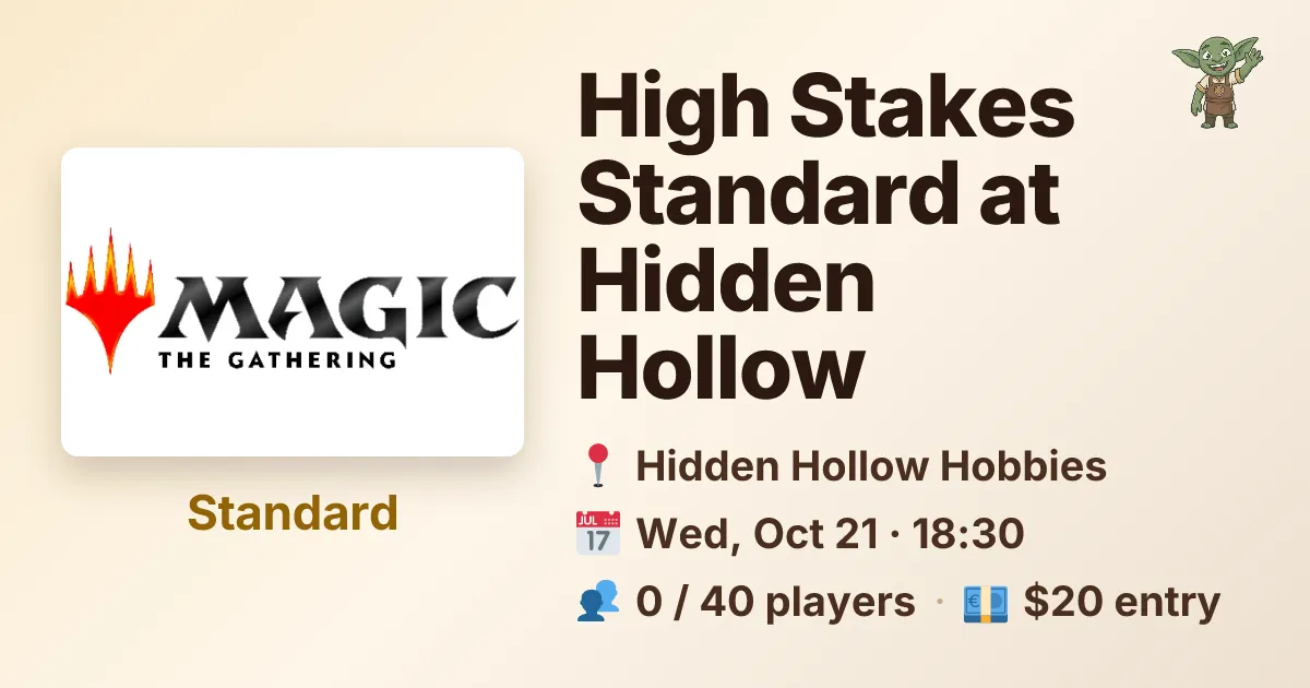 High Stakes Standard at Hidden Hollow Hobbies