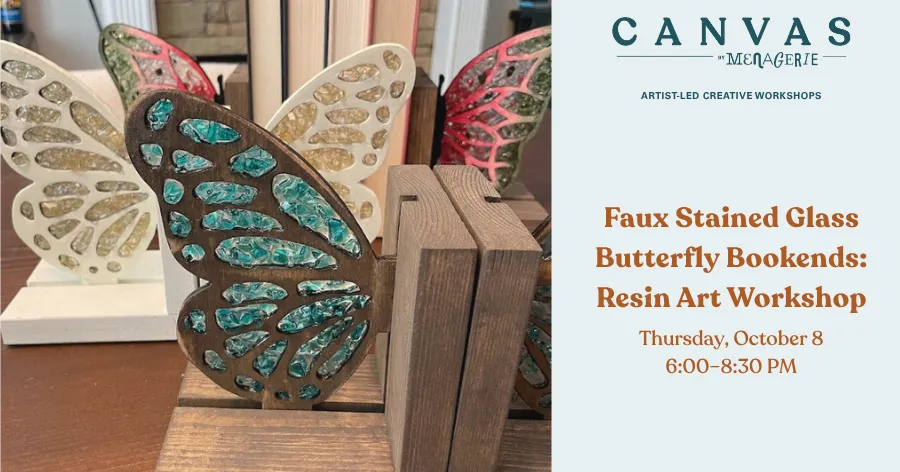 Faux Stained Glass Butterfly Bookends: Resin Art Workshop