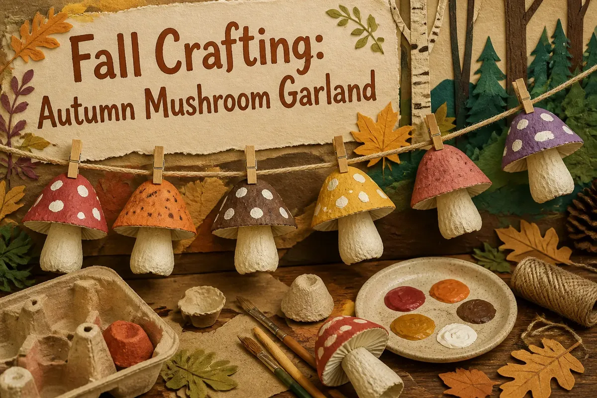 Fall Crafting: Autumn Mushroom Garland