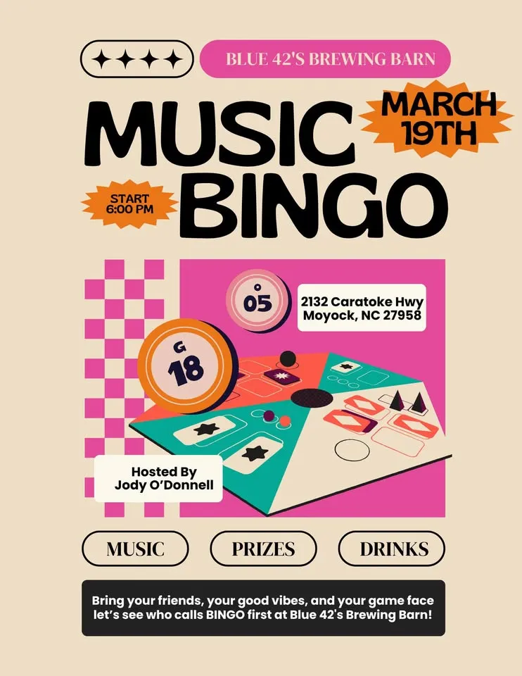 Music Bingo @ Blue 42’s Brewing Barn