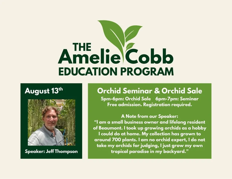 Orchid Seminar with Jeff Thompson & Orchid Sale