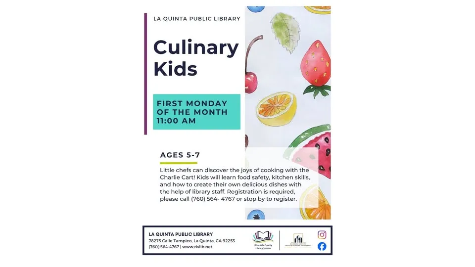 Single Place Template Culinary Kids | Ages 5-7 | Registration Required
