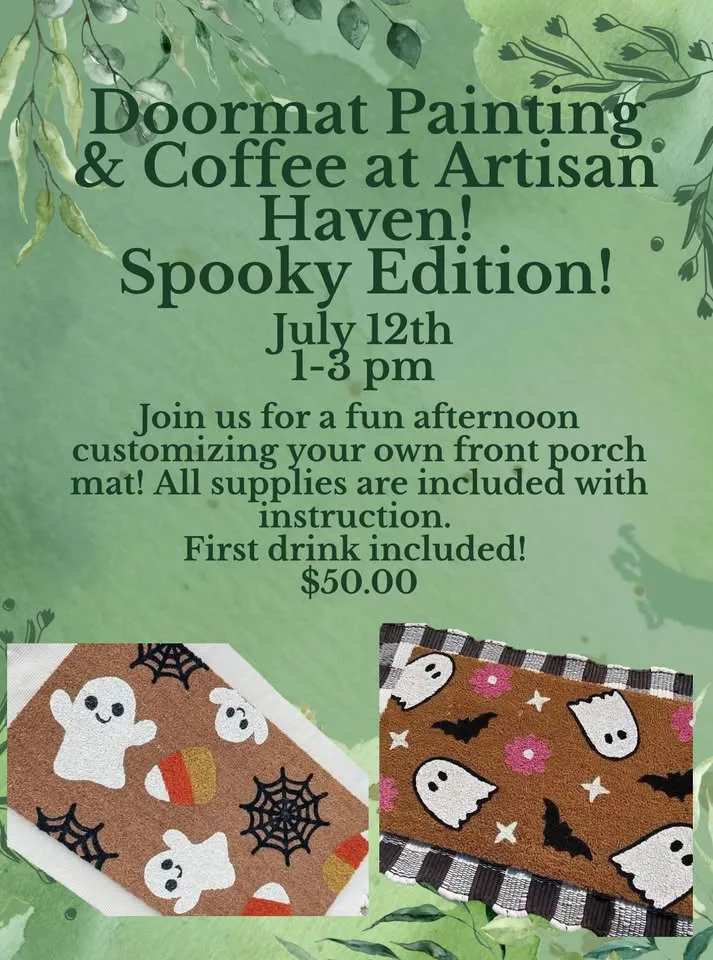 Doormat Painting & Coffee at Artisan Haven! Spooky Edition!