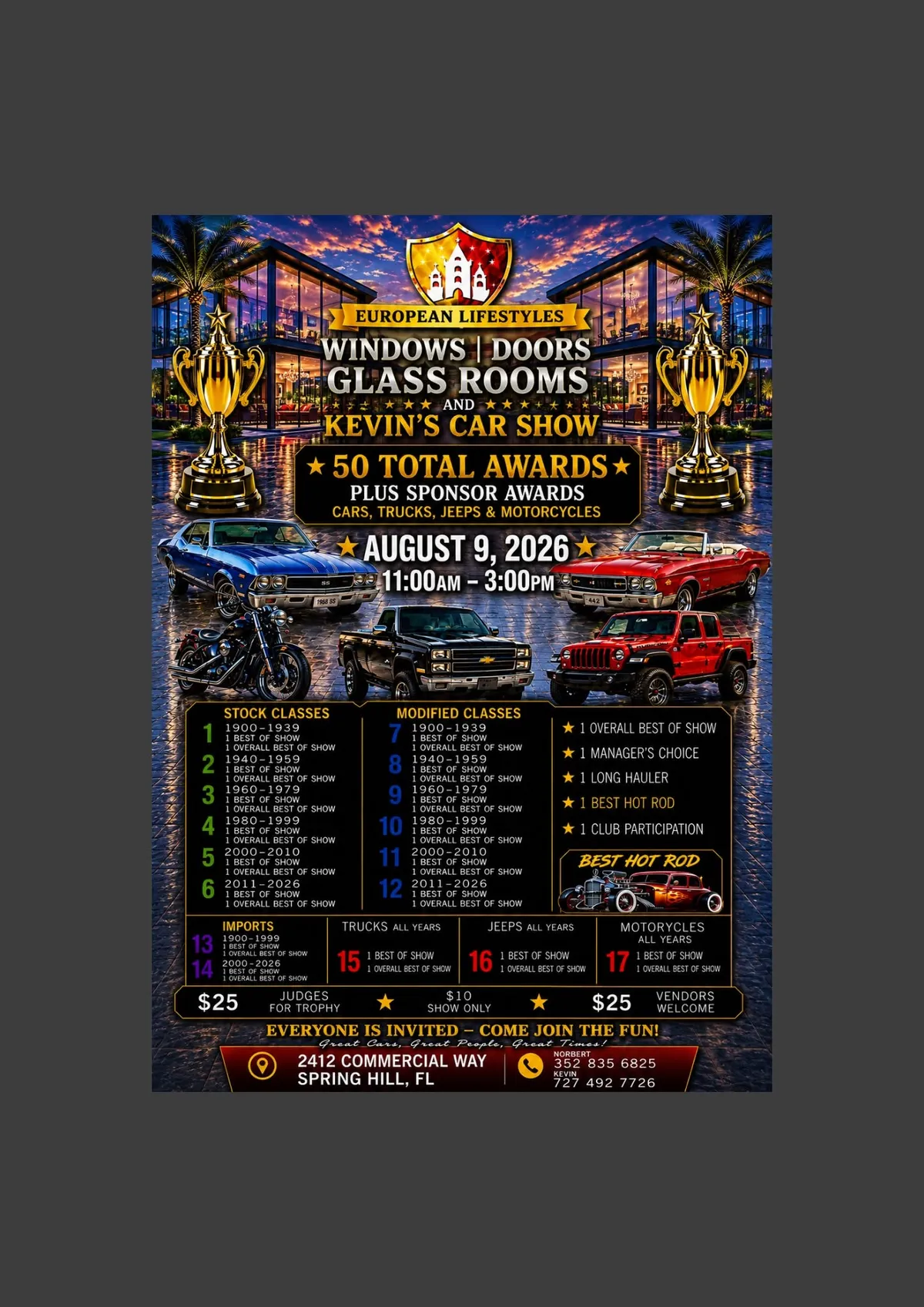 Windows & Doors August Car Show Series 2026