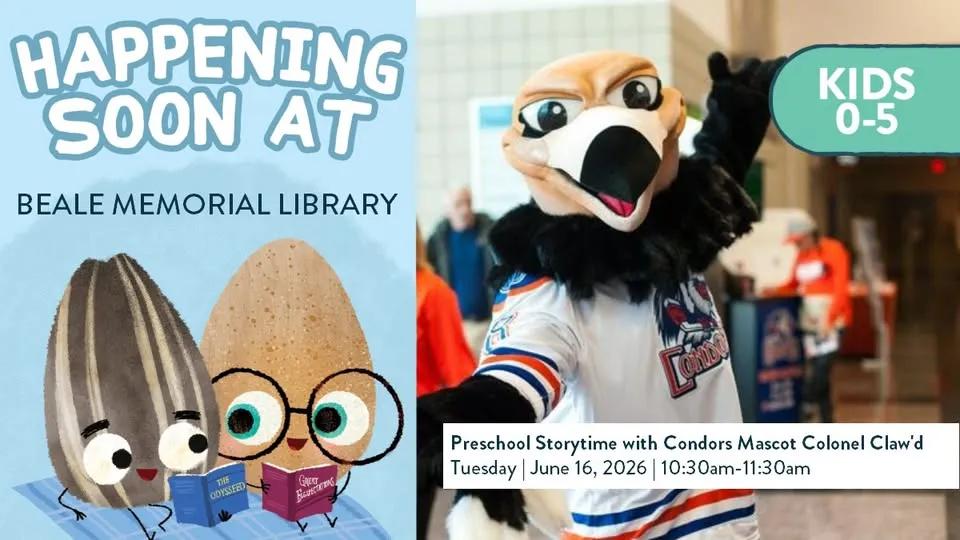 Preschool Storytime w/ Condors Mascot Colonel Claw'd