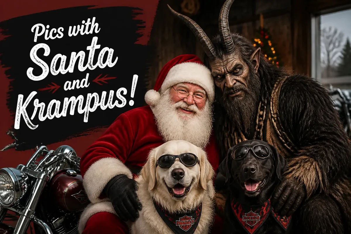 Pics with Santa and Krampus!