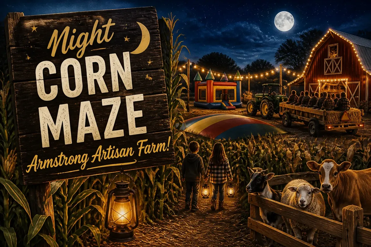 Night Corn Maze Armstrong Artisan Farm!