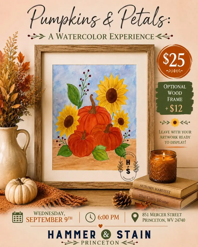 Pumpkins & Petals: A Watercolor Experience