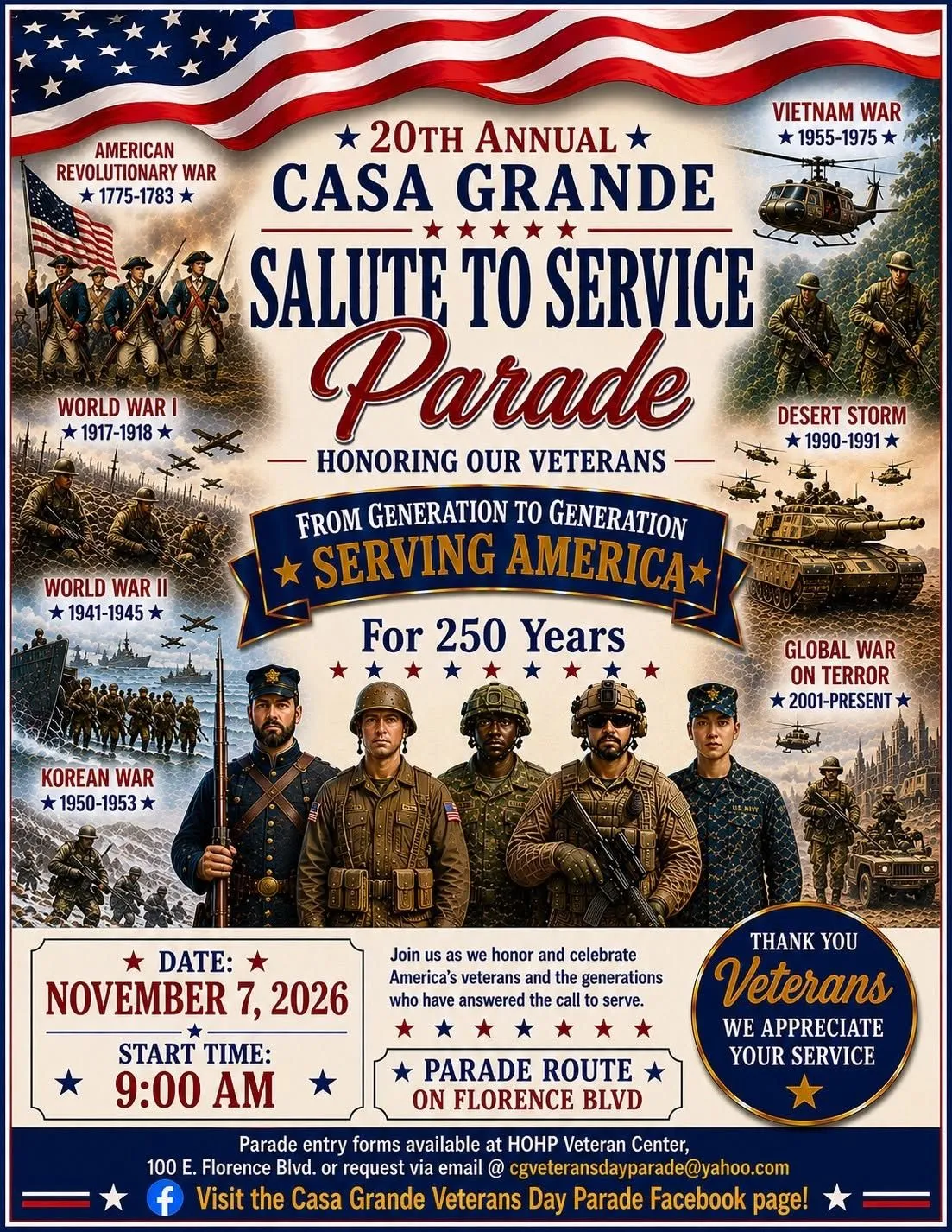 20th Annual Casa Grande Salute to Service Parade - Honoring Our Veterans