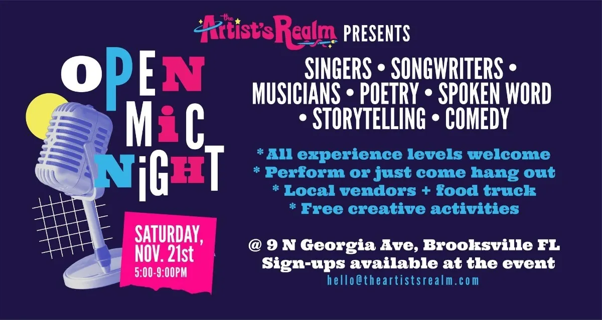 Free Open Mic Night in Brooksville | Music, Poetry, Comedy & More