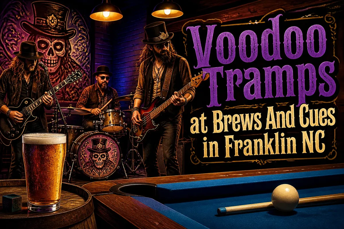 Voodoo Tramps at Brews And Cues in Franklin NC
