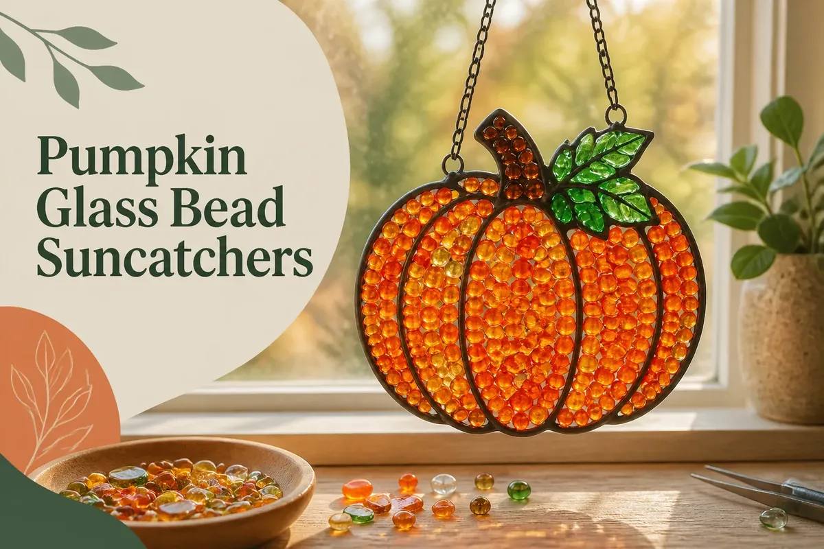 Pumpkin Glass Bead Suncatchers