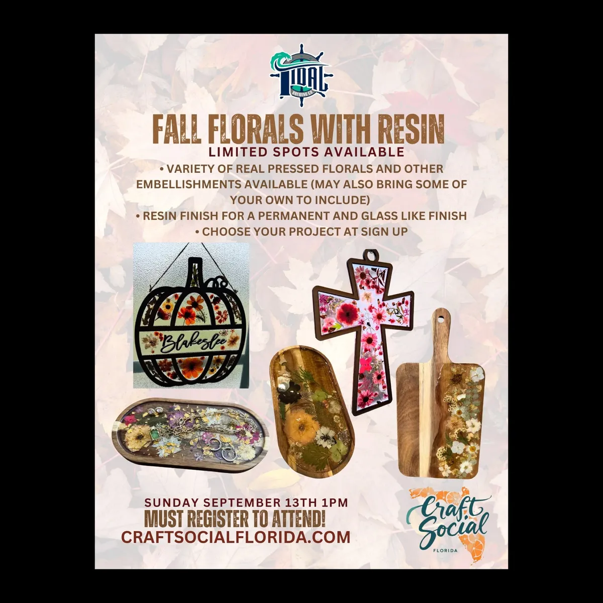 DIY Fall Florals and Resin at Tidal Brewing Company