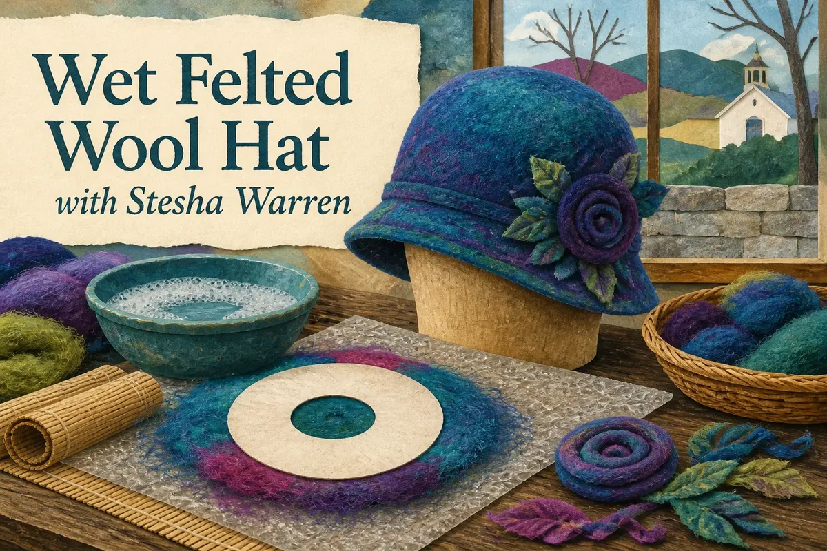 Wet Felted Wool Hat with Stesha Warren