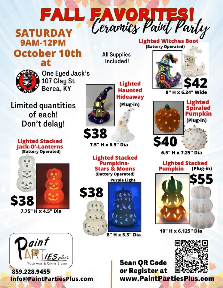 FALL FAVORITES! Ceramics Paint Party