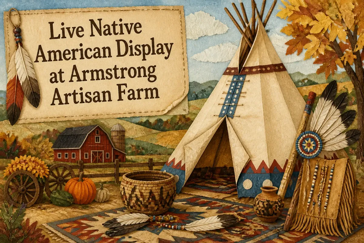 Live Native American Display at Armstrong Artisan Farm