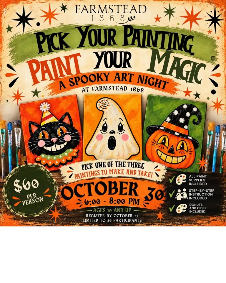 Halloween Sip & Paint at Farmstead 1868 | Cazenovia NY