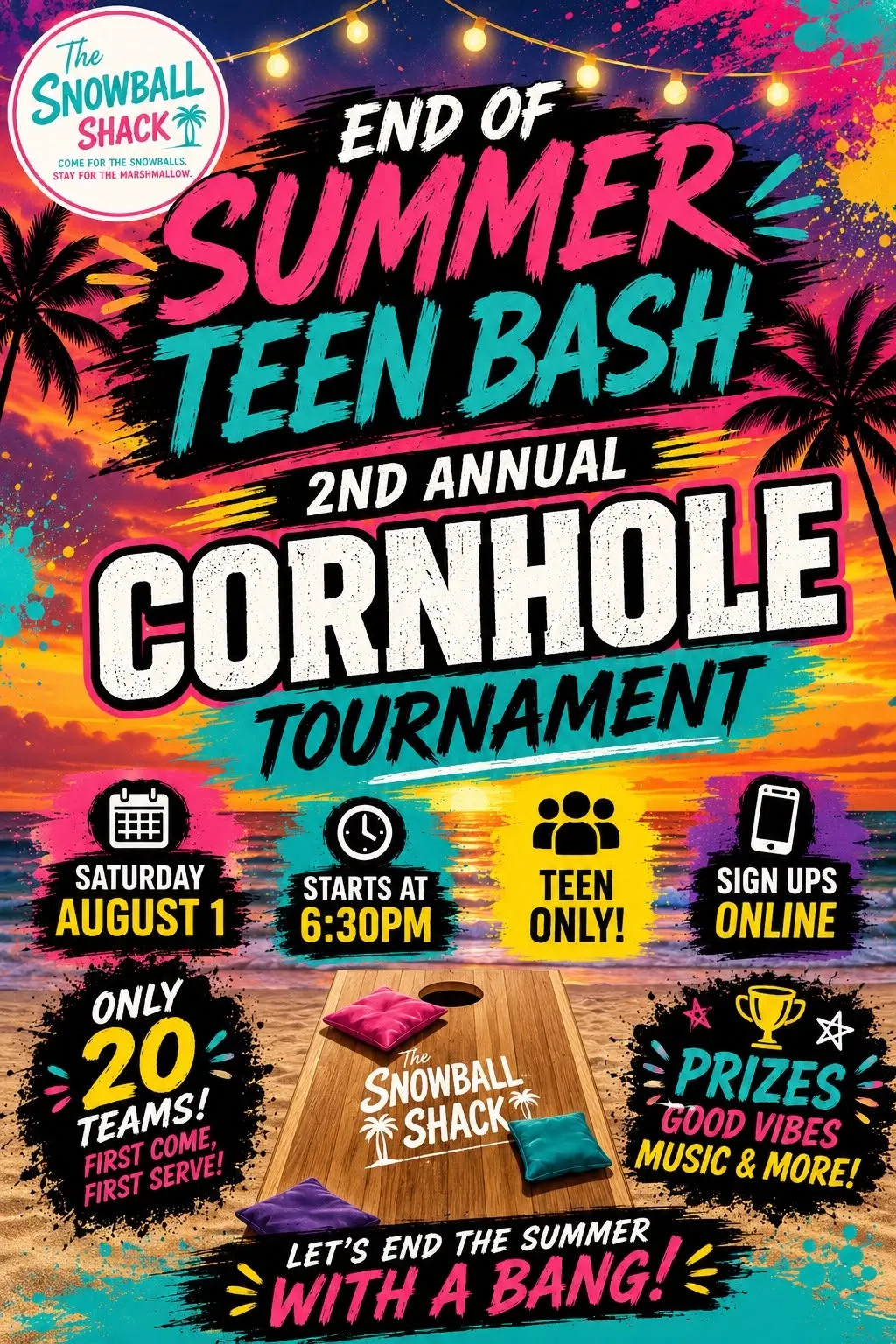 2nd Annual Teen Cornhole Tournament