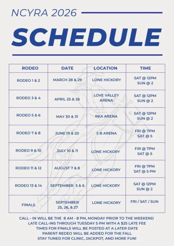 NC Youth Rodeo Association at Lone Hickory Arena