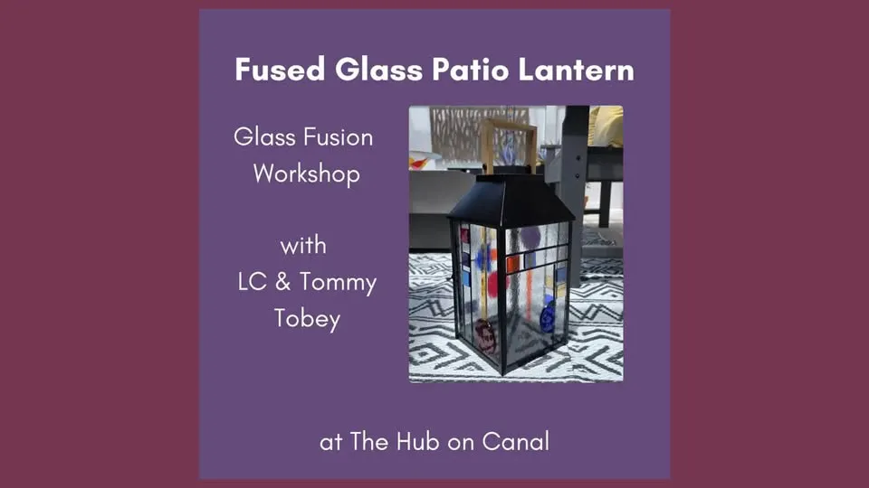 Fused Glass Patio Lantern with LC and Tommy Tobey