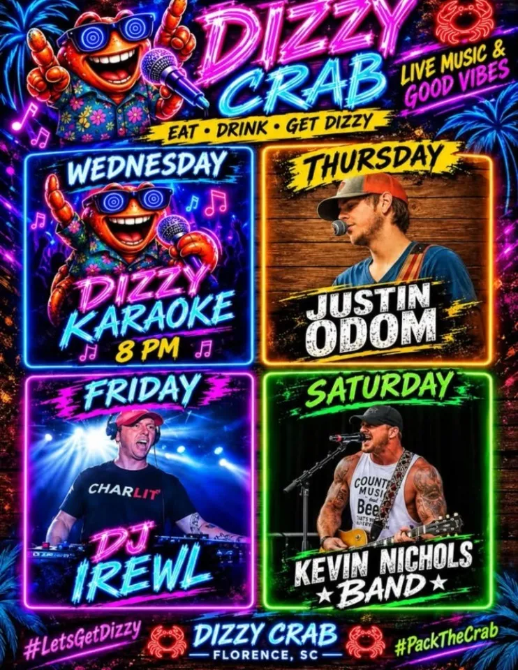 Weekly Lineup at Dizzy Crab
