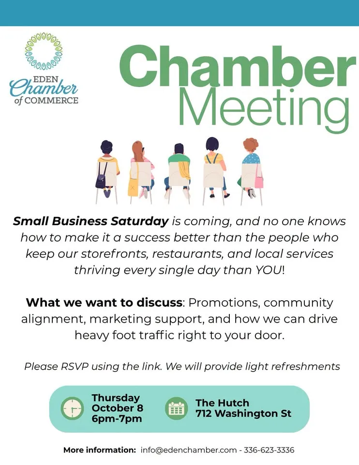Chamber Meeting! Eden Merchants invited!