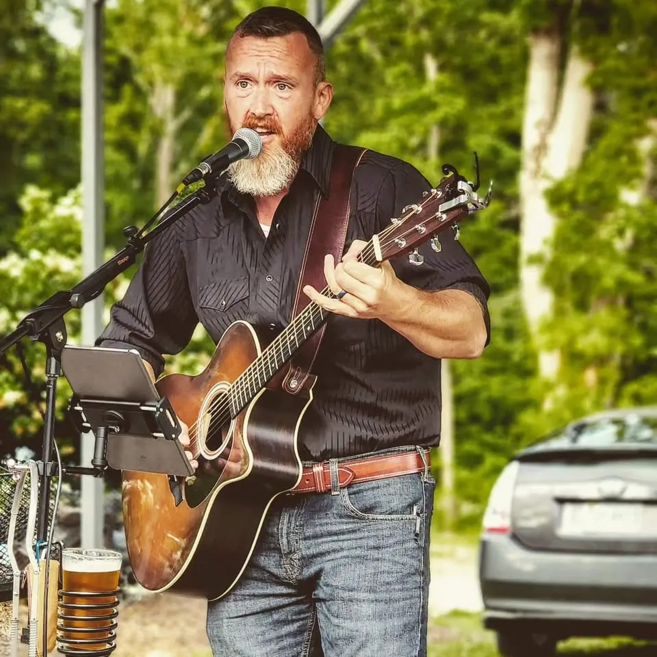 Erik Gaines in the brewery courtyard
