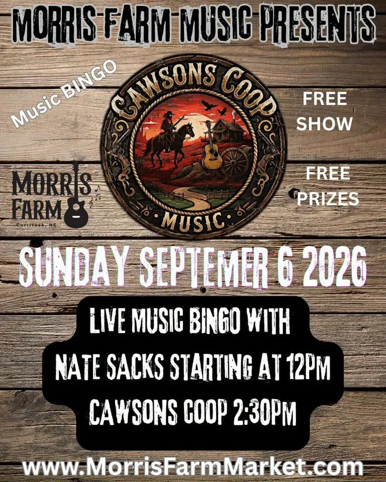 CAWSONS COOP WITH SPECIAL GUEST NATE SACKS MUSIC BINGO *FREE SHOW*