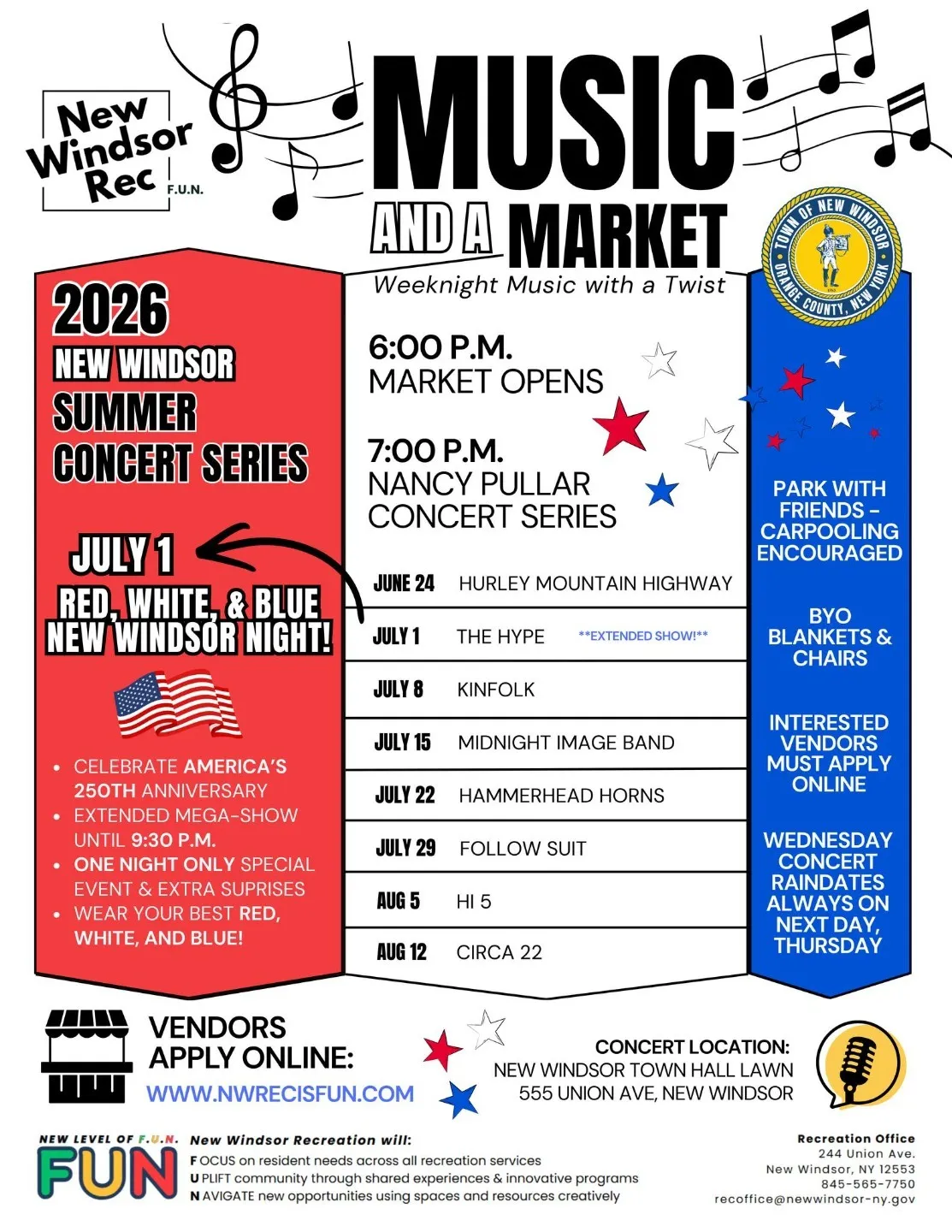 New Windsor's "Music and a Market" Summer Concert Series