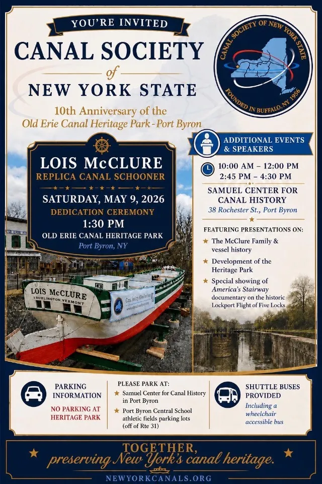 10th Anniversary of the Old Erie Canal Heritage Park and Lois McClure Dedication Ceremony