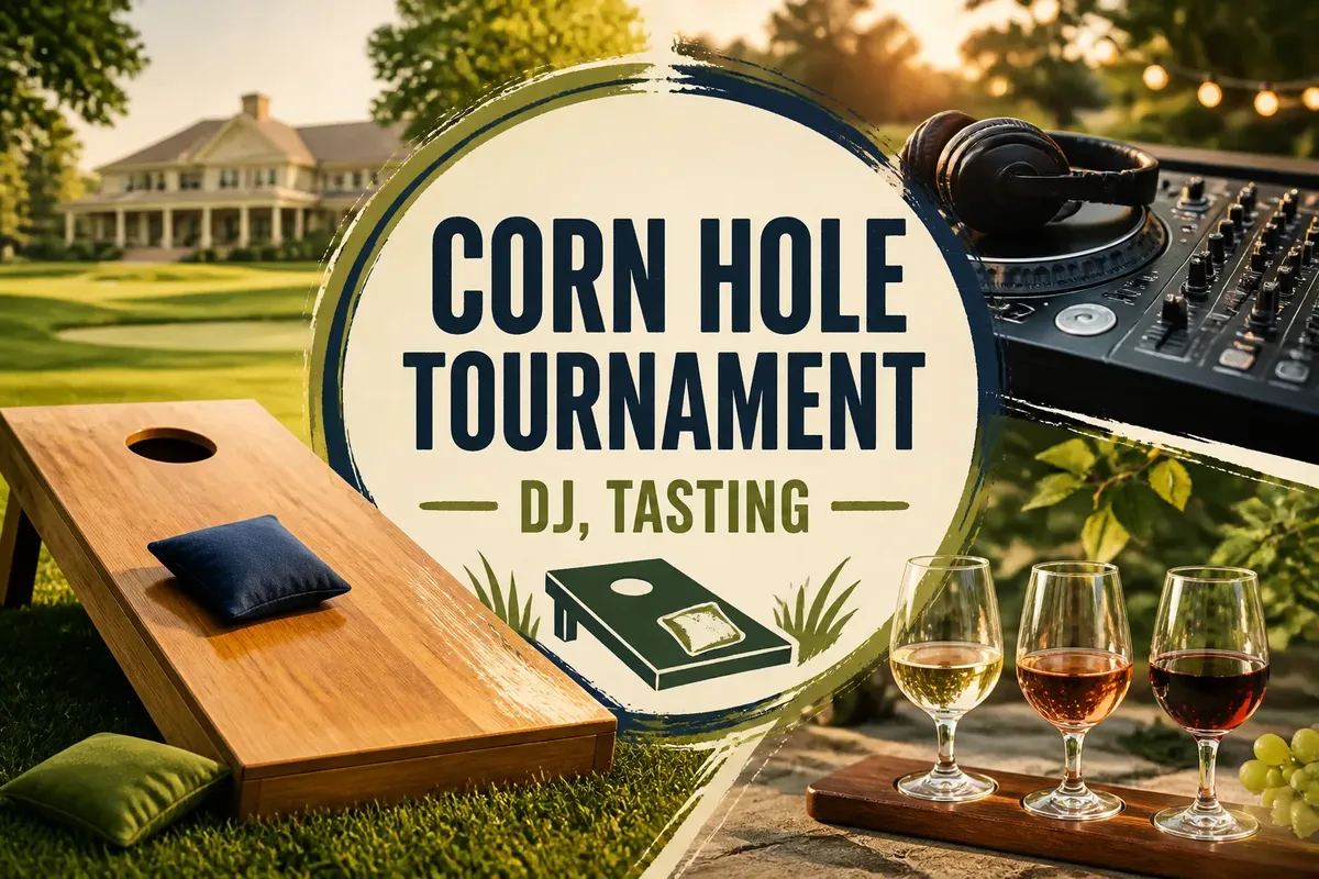 Corn Hole Tournament, DJ, Tasting
