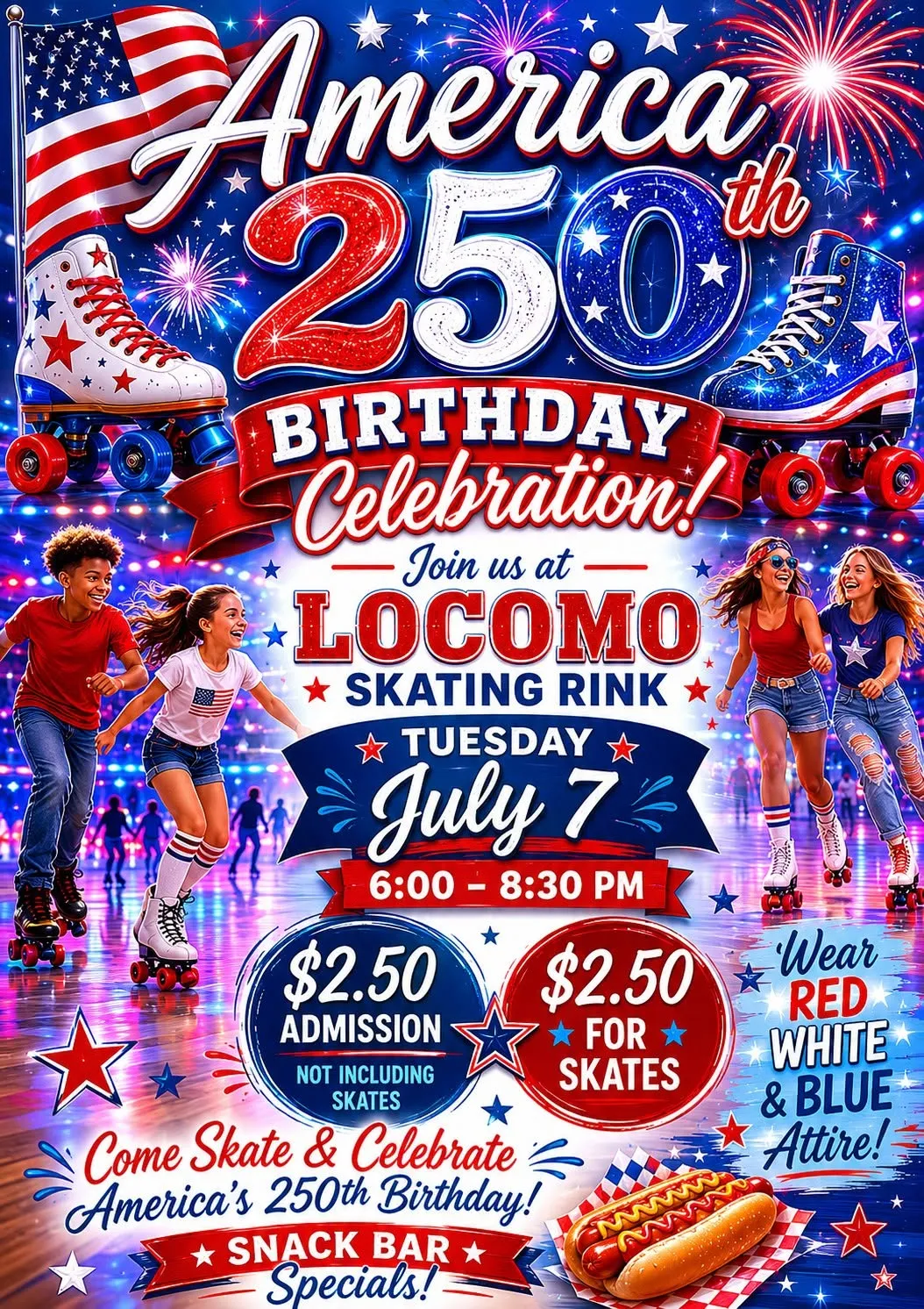 Red-White-Blue $2.50 SKATE