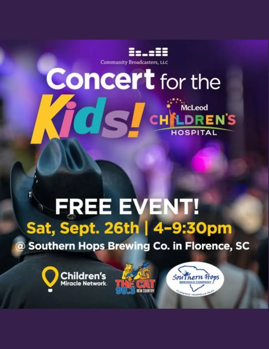 Concert for the Kids Benefiting McLeod Children’s Hospital Through Children’s Miracle Network