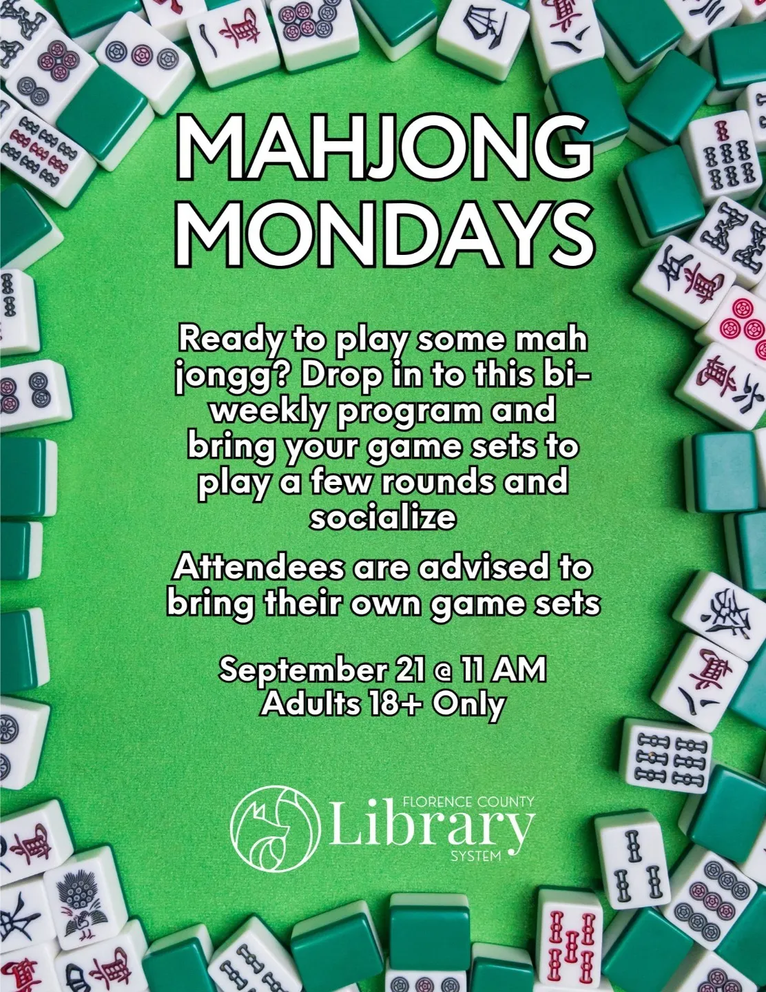 Mahjong Mondays (Ages 18+)