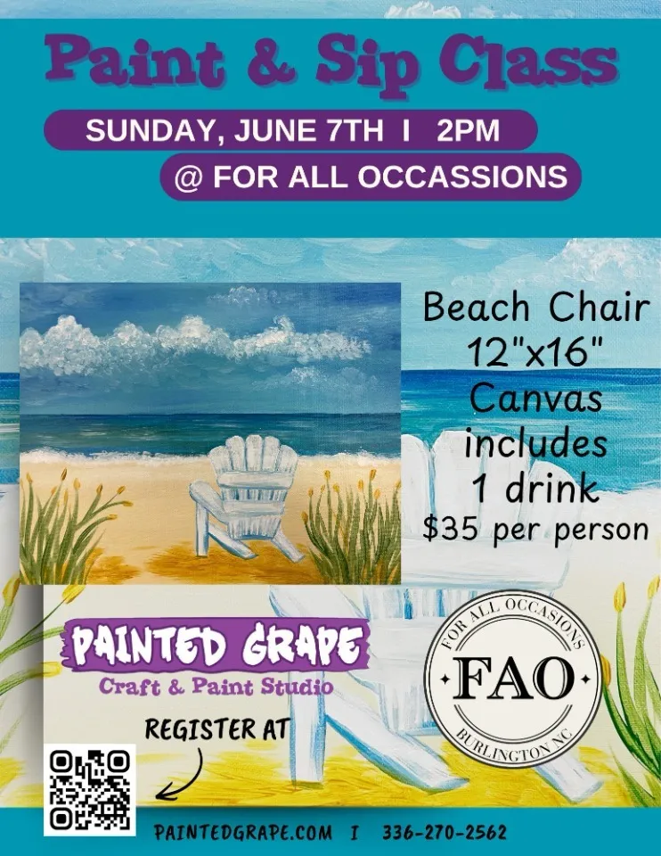 Beach Chair - Canvas Paint & Sip Class