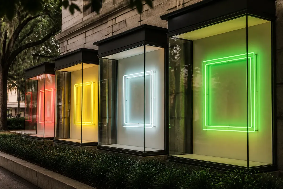 Stephen Antonakos exhibition: “Four, Once More”
