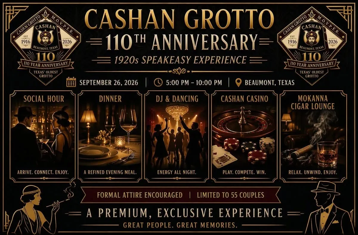 Cashan Grotto 110th Anniversary Speakeasy Experience