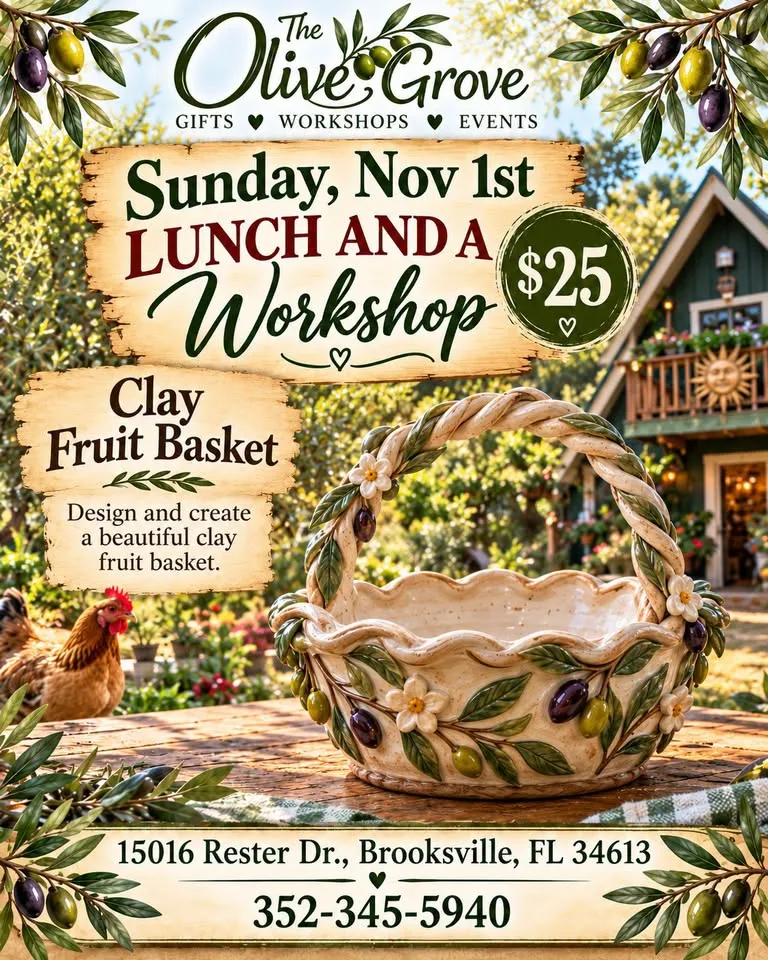 Lunch and a Workshop: Clay Fruit Basket