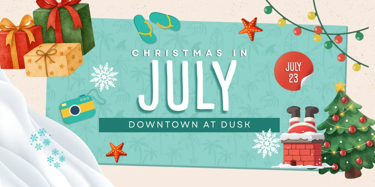 Downtown at Dusk - Christmas in July