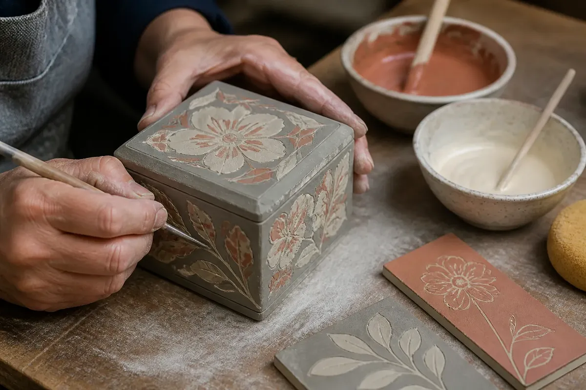 Box Building: Hard Slab Construction with Mishima Decoration with Nancy Newlove McElroy