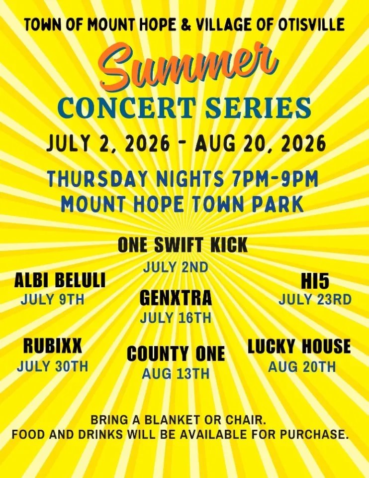 Town of Mount Hope & Village of Otisville Summer Concert Series