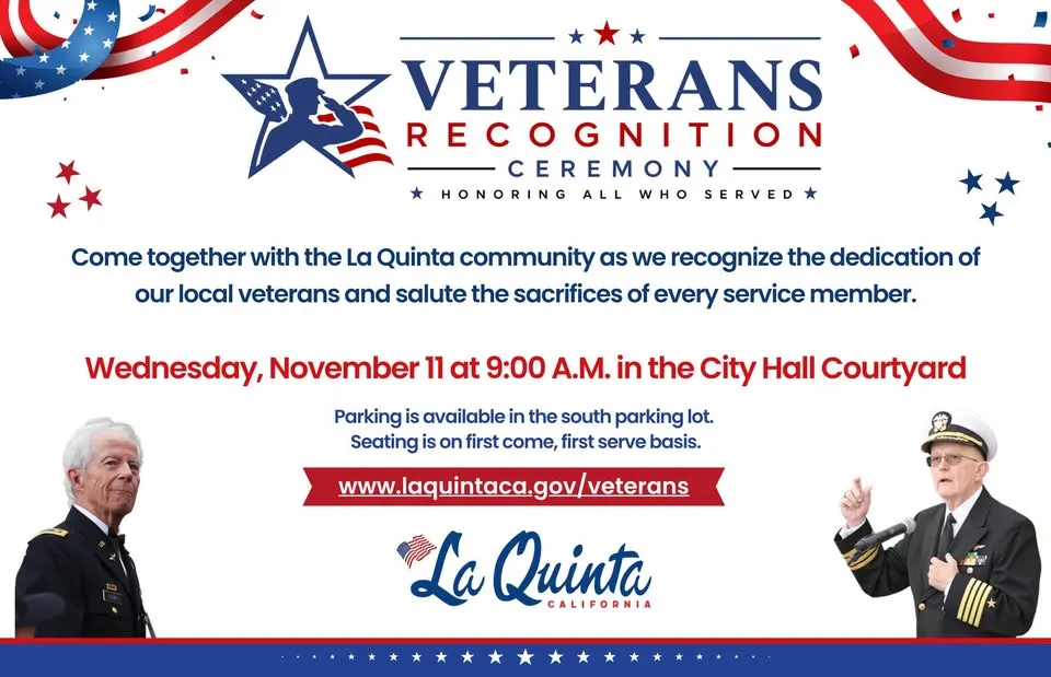 Single Place Template Veterans Recognition Ceremony