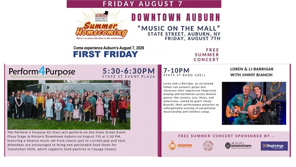 Single Event Music on the Mall - Summer Homecoming - Featuring Loren & LJ Barrigar w/s/g Jimmy Bianchi