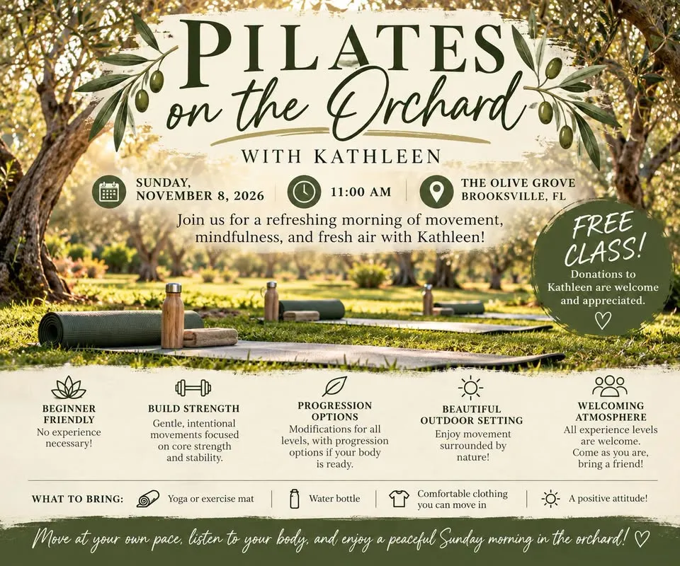 🌿 Pilates on the Orchard 🧘♀️🍃 FREE CLASS